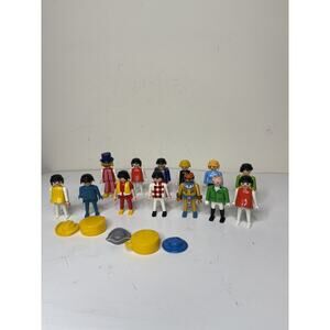 Vintage Playmobil Geobra Figures 1970s & 1990s Lot of 13 People Plus Accessories